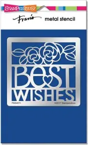 Stampendous Fran's Discontinued Metal Stencil Best Wishes Ensemble FMS4071