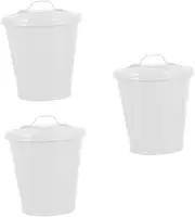 MAGICLULU Pcs Bathroom Bin Lid Kitchen Garbage Can Rustic Iron Compost Bin Multi-Functional Storage Pot