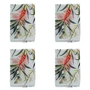 4x Cotton Stonewash 45cm Table Napkin Reusable Dining Tablecloth Gum Flower