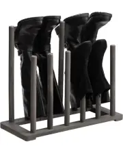 PARANTA 6-Pair Boots Storage Rack, Stand-alone Shoe Rack Organizer, Gray