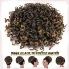 Afro Bun Clip in Ponytail As Human Kinky Curly Puff Drawstring Hair Extension US
