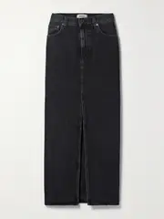 [AGOLDE] AGOLDE - + Net Sustain Leif Organic Denim Maxi Skirt - Black - 28 28 Black