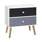 Artiss Bedside Tables Drawers Side Nightstand Lamp Storage Cabinet paper,pvc Bed