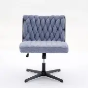 Maestro Furniture Koda Teddy Fabric Vanity Swivel Home Office Task Working Computer Chair Navy Blue