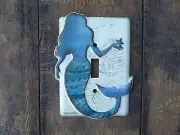 MERMAID Metal Light Switch Plate Cover ~ NEW ~ Nautical Beach She Shed