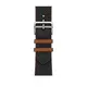 Apple Watch Hermès - 45 公釐 Noir/Gold 黑色配金色 Twill Jump Single Tour 錶帶