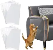 Cat Scratch Furniture Protector - Specially Designed for Leather Furniture, Easy to Remove Anti-Scratch Couch Protector from Cat Claws, No Pins, 8 Pack
