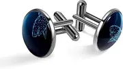 [Generic] Men's Cufflinks, Starlight Shark Vector Cuff Links for Men, Classic Cufflinks Black for Suit Shirt Wedding Business Birthday Jewelry Gift