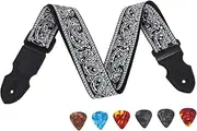 Kisangel 1 Set Guitar Strap Bolt Guitar Strap Adjustable Electric Brown Accessory Universal Padded Accessories Black Hooks Abs Random Color