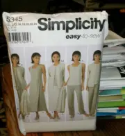 Simplicity Easy To Sew Dress Skirt Pants Top Pattern 5345 NEW UNCUT