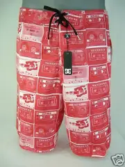 New Mens 30 DC Shoes Dubbed Long Surf Swim Board Shorts Red MSRP $48