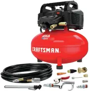 Portable Air Compressor 6 Gallon Pancake Oil-Free with 13 Piece Accessory Kit