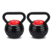 Powertrain 2x Adjustable Kettlebells Weights Dumbbell - 18kg