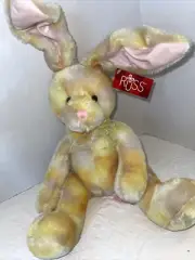 RUSS Bunny Tutti Frutti Yellow MIX Tie Dye Rabbit Posable EASTER PLUSH MINT COND