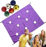 Hole Tarp Team Building Game | Teamwork Group Activities with 6 Balls,Teambuilding Toys Outdoor Sports Equipment for Teens Youth Adults