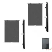 2pcs Car Window Shade Retractable Roller Blinds Sunshade Blackout Curtains with Suction Cups -Black