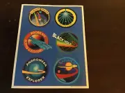 Vintage Hallmark Outer Space Sticker Sheet Black Hole Andromeda Explorer