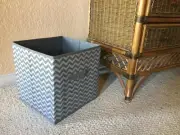 STORAGE BOX SET OF 2 FOLDING STORAGE CUBES POLYESTER PRINT CANVA