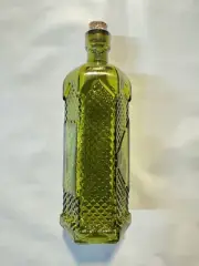 Glass Bottle with Cork Vintage Green Assorted 6.5 inches