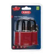ABUS 74 SERIES SAFETY PADLOCKS 40mm - FIRE RED - 3 Pack - Keyed Alike