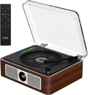 CD Player Portable, Retro CD Bluetooth Player with Dual Hifi Speakers, 2600Mah R