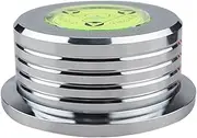QOTSTEOS Aluminum Alloy Disc Stabilizer, Portable LP Vinyl Turntable Record Stabilizer Clamp, Suitable for LP Vinyl Record Player, CD Player, Chassis, Speakers, etc. (Silver)