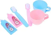 WOONEKY Educational Doll Care Set 2 Sets of Mini Toothbrush Paste for Doll Play Role-Playing Games