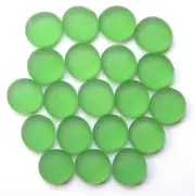 20 x Frosted Spearmint Green Craft Art Mosaic Pebbles Glass Stones