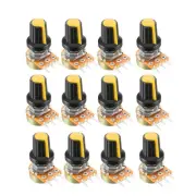 12pack 100K Ohm Variable Resistors Single Turn Rotary Potentiometer with Knobs