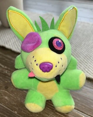 NWOT Five Nights at Freddy's Blacklight Neon Green Foxy Fox Plush Doll 8” Purple
