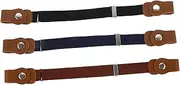 [WOFASHPURET] Boys Girls Boys and Girls Belts Elastic Stretch Adjustable Waist Belts 3 Pack Children's Belts Black/navy Blue/light Brown
