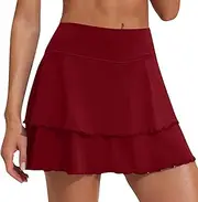 [Generic] Women's Pleated Tennis Skirt High Waisted Golf Skirt Fitness Yoga Exercise Short Skirt Summer Mini Skirt