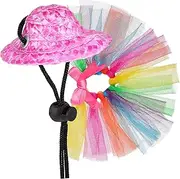 GREENADSCAPE Adorable Bearded Dragon Tutu Skirt Lizard Witch Hat Pet Costume Accessories for Reptiles