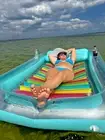Inflatable Tanning Pool Lounger Float 4in1 Sun Tan Tub Sunbathing Lounge Raft-L
