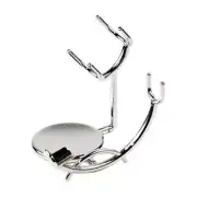 Low Profile Modern Chrome straight Razor Shaving Brush Stand for Safety Razors