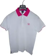PAUL&SHARK sz L MARINE T-SHIRT POLO NECK SHORT SLEEVES 1/4 BUTTONS COTTON NEW