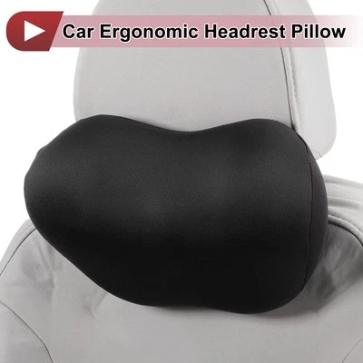 Car Headrest Pillow Polyester,Memory Foam Black 1Pc for Driving Travel