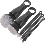 Healeved 5pcs Portable Makeup Brush Travel Friendly Foundation Powder Blending Brushes for Application Soft Faux Bristles for Everyday Use