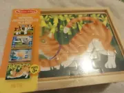 Melissa & Doug 4 in 1 Wooden Jigsaw Puzzles In A Box Pets Dog Cat Fish Bird New