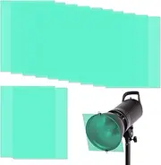 IUDWCG Coloured Film Headlights - A4 Gel Filter Film Set for Photography, LED Lamps and Home Decoration - Transparent PVC Colour Filter in Green - Heat-Resistant Self-Adhesive Film, Light Filter Film