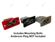 50 Amp Anderson Plug flush Mount Cover Housing bracket panel. Inc bolts. GREY