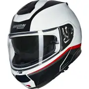 N100-6 Incognito 344 White Red Black Metal Flip Up Helmet
