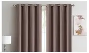 2x 100% Blockout Curtains Panels 3 Layers Eyelet Taupe 180x230cm