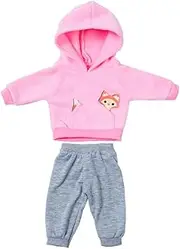 NIXNUT Doll Clothes Winter Sport Outfit Plush Hoodie Sweatshirt Top Slacks Sport Pants for American Girl Doll 18-inch with Fox Pattern