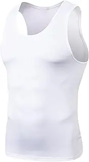 [HYCOPROT] 3 Pack Sporty Compression Shirt for Men Sleeveless Muscle Dry Fit Workout Tank Top for Running Training, Black
