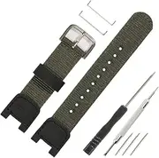 [WRISTARMOR] 25mm Nylon strap Compatible with Casio SGW-100/SGW-200/GW-3000B/GW-3500B Leather watch band