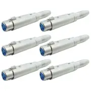 6 Pcs XLR 3-Pin Female to 6.35mm 1/4" Stereo Female Adapter Connector Converter