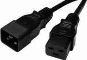 8Ware Power Extension Cable Lead 5m 15A IEC-C19 to IEC-C20 Male to Female Black