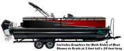 Red Silver Black Bolt Abstract Graphic Kit Decal Fishing Boat Wrap Vinyl Pontoon