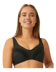 [Naturana] Soft & Comfy Wide Strap Wirefree Bra in Black